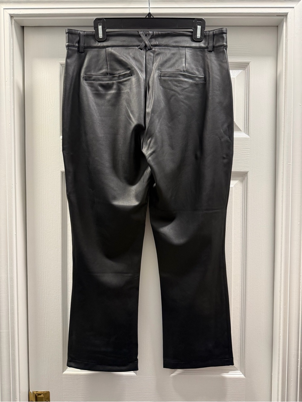 Maeve Black Faux Leather Kick Crop Pants - 31 - Picture 2 of 4